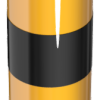 Stahlrohrpoller Ø 152 x 3,2 mm herausnehmbar, mit Dreikantverschluss gelb / schwarz - Art.Nr. 40151FBG