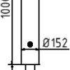 Absperrpoller Stahlrohr Ø 152 x 3,2 mm herausnehmbar mit Dreikantverschluss oder Profilzylinderschloss - Art.Nr. 40151F – Bild 4