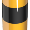 Stahlrohrpoller Ø 152 x 3,2 mm herausnehmbar, ohne Verschluss gelb / schwarz - Art.Nr. 40151HBG