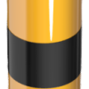 Stahlrohrpoller Ø 152 x 3,2 mm herausnehmbar, ohne Verschluss gelb / schwarz Gesamtlänge: 2000 mm feuerverzinkt und gelb beschichtetmit drei schwarzen Streifen - Art.Nr. 40152HBG