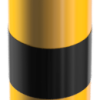 Stahlrohrpoller Ø 152 x 3,2 mm herausnehmbar, ohne Verschluss gelb / schwarz Gesamtlänge: 2000 mm feuerverzinkt und gelb beschichtetmit drei schwarzen Streifen - Art.Nr. 40152HBG – Bild 3