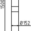Stahlrohrpoller Ø 152 x 3,2 mm herausnehmbar, ohne Verschluss gelb / schwarz Gesamtlänge: 2000 mm feuerverzinkt und gelb beschichtetmit drei schwarzen Streifen - Art.Nr. 40152HBG – Bild 4