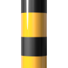 Stahlrohrpoller Ø 152 x 3,2 mm zum Aufdübeln, elastisch gelb / schwarz feuerverzinkt und gelb beschichtetmit drei schwarzen Streifen - Art.Nr. 40153NPBG – Bild 2