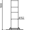 Stahlrohrpoller Ø 152 x 3,2 mm zum Aufdübeln, elastisch gelb / schwarz feuerverzinkt und gelb beschichtetmit drei schwarzen Streifen - Art.Nr. 40153NPBG – Bild 4
