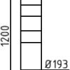 Stahlrohrpoller Ø 193 x 3,6 mm ortsfest, zum Einbetonieren gelb / schwarz - Art.Nr. 40190BG – Bild 4