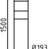 Stahlrohrpoller Ø 193 x 3,6 mm ortsfest, zum Einbetonieren gelb / schwarz - Art.Nr. 40191BG – Bild 4