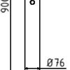 Edelstahlpfosten Ø 76 mm ohne Ziernut - Art.Nr. 4072UZ – Bild 4