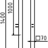 Stadtzaun Pfosten und Zaunelement Endpfosten mit 2 Verbindungslaschenund Flachkopf - Art.Nr. 418_7802B – Bild 4