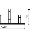 Fahrradständer Radeinstellung einseitig 90° 4 EinstellplätzeLänge: 1400 mm - Art.Nr. 420_40 – Bild 4