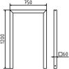Anlehnbügel aus Stahlrohr Rechteckrohr 60 x 60 mm ohne Querholm Gesamtbreite: 750 mm feuerverzinkt - Art.Nr. 454_075 – Bild 4