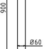 Absperrpfosten Stahlrohr Ø 60 x 2,5 mm ortsfest für Dübelbefestigung feuerverzinkt mit 2 Ösen - Art.Nr. 460P/2 – Bild 4