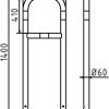 Rohrbügel aus Stahlrohr Ø 60 x 2,5 mm mit Querholm zum Einbetonieren - Art.Nr. 465_31B – Bild 4