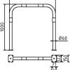 Rohrbügel aus Stahlrohr Ø 60 x 2,5 mm ohne Querholm für Dübelbefestigung - Art.Nr. 465_52B – Bild 4