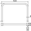 Rohrbügel aus Stahlrohr Ø 60 x 2,5 mm ohne Querholm für Dübelbefestigung Gesamtbreite: 1500 mm Gesamthöhe: 1000 mm feuerverzinkt - Art.Nr. 465_53 – Bild 4