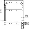 Rundbügel aus Stahlrohr Ø 60 x 2,5 mm mit Querholm für Dübelbefestigung - Art.Nr. 465_62B – Bild 4