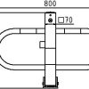 Parkplatzsperre umlegbar mit Dreikantverschluss - Art.Nr. 4709FUB – Bild 4