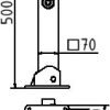 Absperrpfosten 70 x 70 mm umlegbar mit Dreikantverschluss 500 mm Überflur - Art.Nr. 4715FU – Bild 4