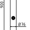 Absperrpfosten Stahlrohr Ø 76 x 2,6 mm umlegbar mit Dreikantverschluss - Art.Nr. 476FU – Bild 4