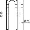 Universalbügel aus Stahlrohr Ø 76 x 2,6 mm zum Einbetonieren - Art.Nr. 477_04B – Bild 4
