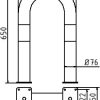 Universalbügel aus Stahlrohr Ø 76 x 2,6 mm für Dübelbefestigung - Art.Nr. 477_04PB – Bild 4