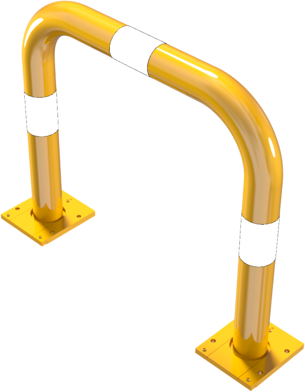 Rammschutzbügel abnehmbar Stahlrohr Ø 76 mm gelb / schwarz Gesamtbreite: 750 mm Höhe Überflur: 650 mm - Art.Nr. 477_05APBG – Bild 3