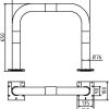 Rammschutzbügel abnehmbar Stahlrohr Ø 76 mm gelb / schwarz Gesamtbreite: 750 mm Höhe Überflur: 650 mm - Art.Nr. 477_05APBG – Bild 4