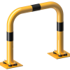 Rammschutzbügel elastisch, neigbar Stahlrohr Ø 76 mm gelb / schwarz Gesamtbreite: 750 mm Höhe Überflur: 650 mm - Art.Nr. 477_05NPBG