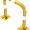 Rammschutzbügel elastisch, neigbar Stahlrohr Ø 76 mm gelb / schwarz Gesamtbreite: 750 mm Höhe Überflur: 650 mm - Art.Nr. 477_05NPBG – Bild 3