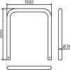 Abweisebügel Ø 76 x 2,6 mm ohne Querholm zum Einbetonieren Gesamtbreite: 1000 mm Gesamthöhe: 1000 mm feuerverzinkt - Art.Nr. 477_06 – Bild 4
