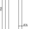 Universalbügel aus Stahlrohr Ø 76 x 2,6 mm für Dübelbefestigung Gesamtbreite: 400 mm Gesamthöhe: 1150 mm feuerverzinkt - Art.Nr. 477_07P – Bild 4