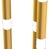 Rammschutzbügel 90° gleichschenklig Stahlrohr Ø 76 mm gelb / schwarz Gesamtbreite: 350 mm Höhe Überflur: 1150 mm zum Einbetonieren - Art.Nr. 477_31BG – Bild 3