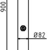 Absperr-Stilpfosten Serie 485B Ø 82 mm - Art.Nr. 485FUB – Bild 4